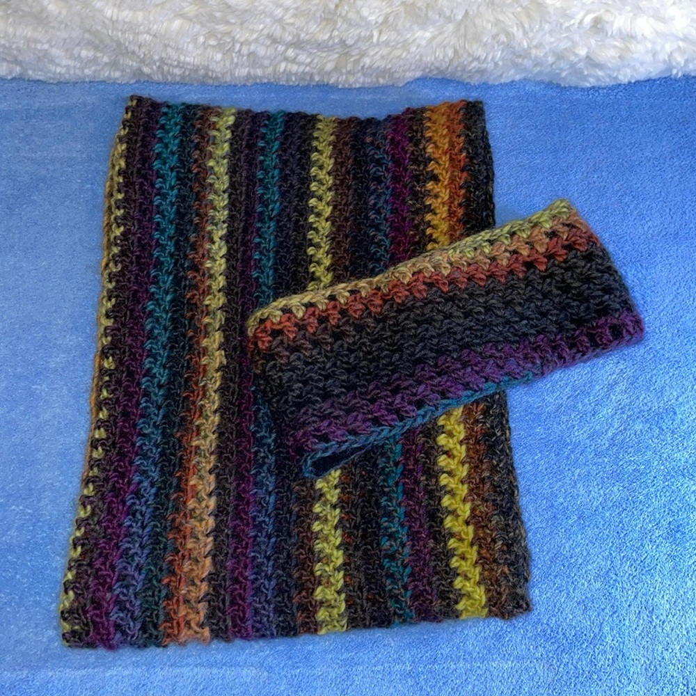 Hand crocheted Scarf & Matching Headband.